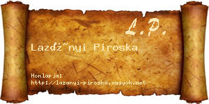 Lazányi Piroska névjegykártya